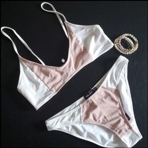 PRETTYLITTLETHING WHITE RIBBED BIKINI BOTTOM